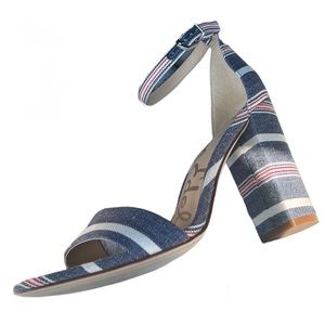 Sam Edelman Women's Yaro Stripe Denim Sandal